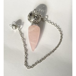 Pendulum Rose Quartz Silver Sphere